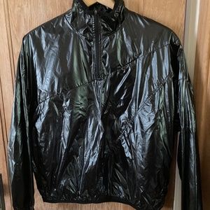 JoyLab Black Nylon Gathered Back Waist Windbreaker Women’s L